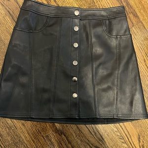 Express Black Mini Pleather Skirt